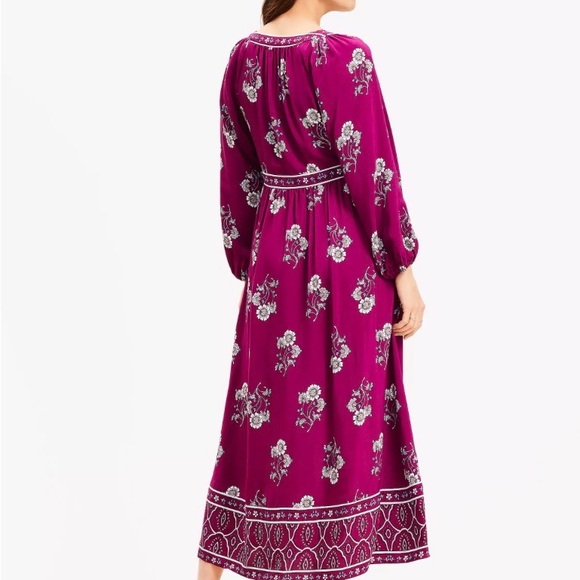 LOFT Plum Floral Maxi Dress - Picture 3 of 16